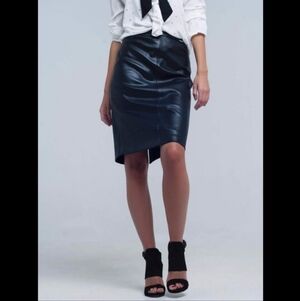 The Leather Ranch 100% Genuine Leather Pencil Skirt Size Small Black
